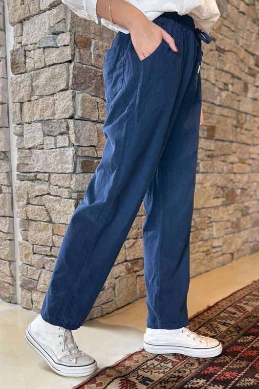 Made in Italy Baby Cord Classic Slim Jogger Navy